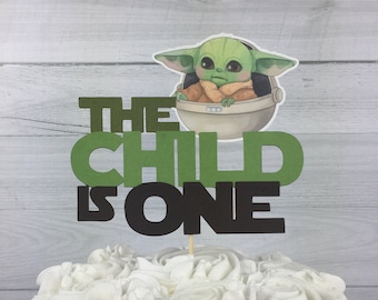 Baby Alien Birthday Cake Topper - Alien Birthday - The Child is One Topper - Any Age Cake Topper - 1st Birthday Decorations - Birthday Decor
