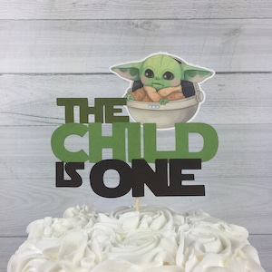Baby Alien Birthday Cake Topper - Alien Birthday - The Child is One Topper - Any Age Cake Topper - 1st Birthday Decorations - Birthday Decor