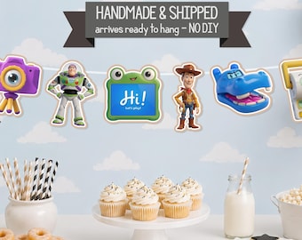 Toy Friends Banner - Cowboy Space Ranger Birthday - Two Infinity & Beyond - Toy Baby Shower - 1st, 2nd Birthday Party Garland - 6ft.