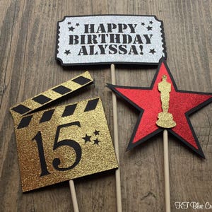 Movie Party Centerpieces - Red Carpet - Awards Birthday - Hollywood Party - Birthday Centerpieces - Movie Premire Party - Movie Star Party