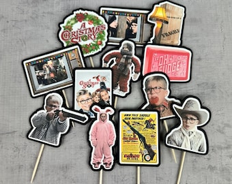 A Christmas Story Cupcake Toppers -Christmas Story Movie - Christmas Movie Party -Funny Holiday Toppers- Holiday Party - 80s Movie Toppers