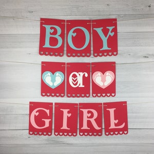 Valentine Gender Reveal Banner - Gender Reveal Baby Shower - Baby Shower Banner - Boy Or Girl Banner - Heart Baby Shower - He or She Party