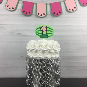 LIGHT PINK Watermelon Cake Topper - Watermelon Age Topper - One In A Melon Birthday - 1st Birthday - Watermelon Party Decor - Choose Colors