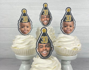 Custom Face Cupcake Toppers - 21st, 30th, 40th Party- Custom Photo Cupcake Decor -Fun Birthday - Bachelorette Party- Custom Face Decorations