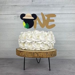 Mickey Safari Cake Topper - One or Two - Safari Smash Cake Topper - Mickey 1st Birthday - Jungle Birthday - Safari Birthday -Age Cake Topper