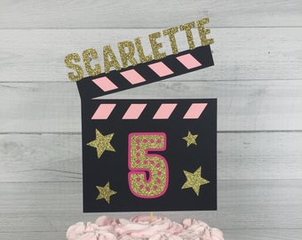 Movie Star Cake Topper - Movie Night Birthday - Hollywood Birthday - Custom Cake Topper - Film Party -Cinema Birthday - Red Carpet Birthday