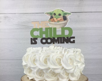 The Child Is Coming Cake Topper - Baby Alien Child Baby Shower - The Child Cake Topper - Baby Shower Cake Topper - The Child Baby Shower