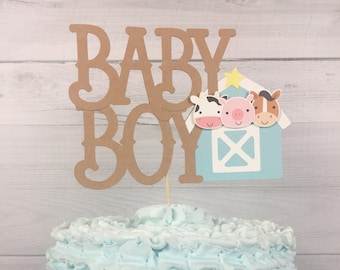 Baby Boy Farm Cake Topper Farm Baby Shower It S A Boy Etsy