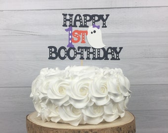 Halloween Birthday Cake Topper - ANY AGE Cake Topper - Ghost Cake Topper - Happy BOO-thday Cake Topper - Halloween Party Decor - Age Topper