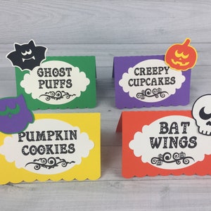 HALLOWEEN Food Tent Labels Buffet Labels Halloween Tent Cards Halloween Birthday Halloween Party Food Signs Food Labels 12 qty image 1