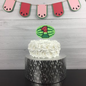 RED Watermelon Cake Topper - Watermelon Age Topper - One In A Melon Birthday - 1st Birthday - Watermelon Birthday Decor- Choose Age & Colors