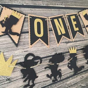 Where The Wild Things Are Highchair Banner - Wild One Party - Two Wild - Wild Things Birthday - Age Banner - First Birthday - Photo Prop