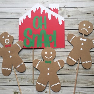 Gingerbread Men Photo Props - Christmas Party - Holiday Party Photo Props - Christmas Baby Shower - Photo Booth Props  Funny Christmas Props