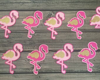 FLAMINGO Garland - Flamingo Banner - Flamingle Party - Pink/Gold Flamingos - Tropical Party - Summer Party - Birthday Banner -Tropical Decor