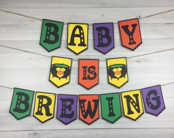 BABY is BREWING Banner - Halloween Baby Shower - Baby Shower Banner - Fall Baby Shower - Baby is Brewing Shower - Halloween Shower Decor