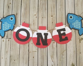 FISHING Highchair Banner - Fishing Banner - 1st Birthday - The Big One Party - Fishing Birthday - The Big One - Bobber Age Highchair Banner