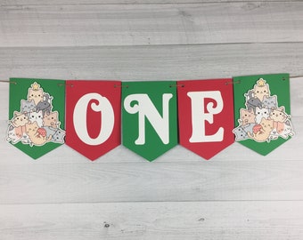 Cat Christmas Banner - Kitty Christmas Tree - Cat Highchair Banner -Meowy Birthday - Meowy Christmas -Custom Cat Banner -Cat Birthday Banner