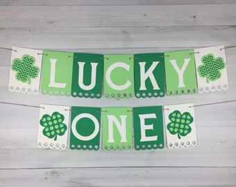 LUCKY ONE Banner - Two Lucky Banner - Clover Birthday Banner - Lucky One Birthday - Two Lucky Party Decor - Shamrock Banner - St. Patrick's