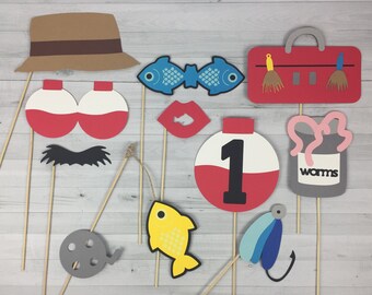 FISHING Photo Props - Fishing Birthday Props - 1st Birthday Props - Photobooth Props - Photo Booth Props - The Big One Birthday Photo Props