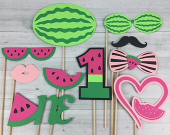 WATERMELON Photo Props - Watermelon Birthday Props - 1st Birthday Props - Photobooth Props - Photo Booth Props - One In a Melon Birthday