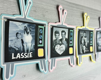 Retro 1950s TV Show Banner – Vintage Television Party – Classic 50s Nostalgia Birthday Party Decor - 50s Theme Party - 70th, 80th Birthday
