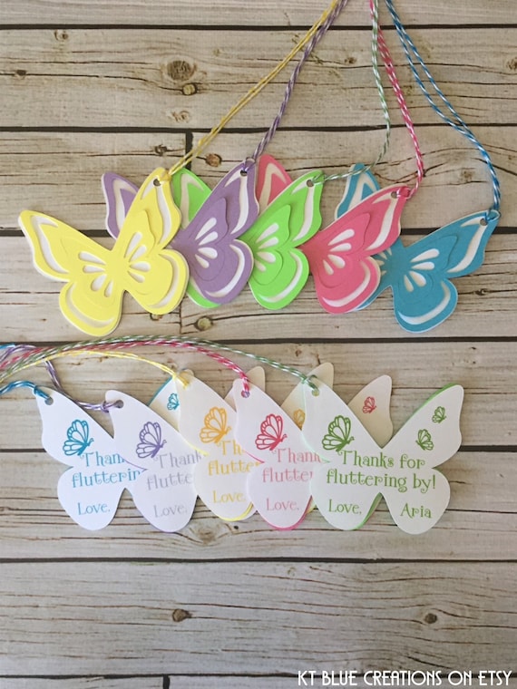 Butterfly Favor Tags - Butterfly Birthday - Butterfly Party Decor - Butterfly Party Favors - Thank You Tags - Butterfly Baby Shower - 8 tags Il_570xn