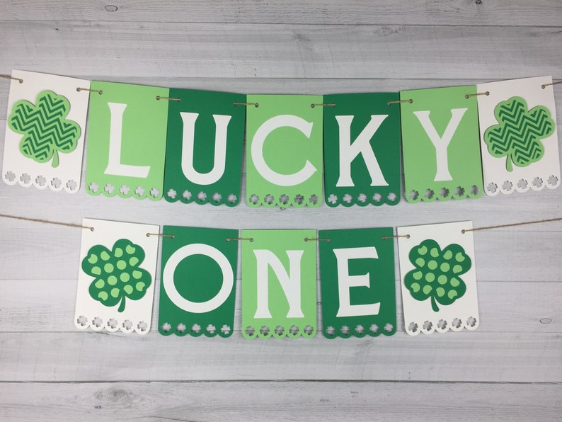 LUCKY ONE Banner Two Lucky Banner Clover Birthday Banner Lucky One Birthday Two Lucky Party Decor Shamrock Banner St. Patrick's image 6