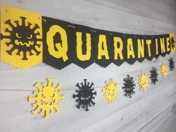 Quarantine Banner - Quarantine Birthday - Birthday in Quarantine - Quarantine Party - Virus Banner - Social Distance Party -Quarantine Decor Il_570xn