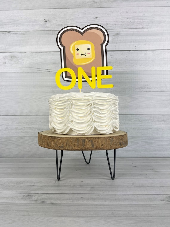TOAST Age Cake Topper - Breakfast Birthday - Toast Cake Topper - Derpy Toast - Brunch Birthday - Bread & Butter - Toast 1st Birthday Il_570xn