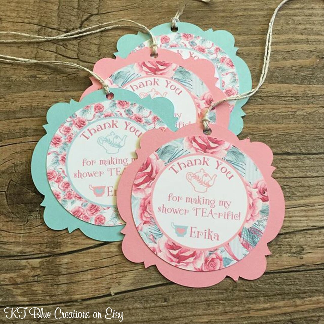 Bridal Shower Tea Party Favor Tags - Bridal Shower Tags - Bridal Shower ...