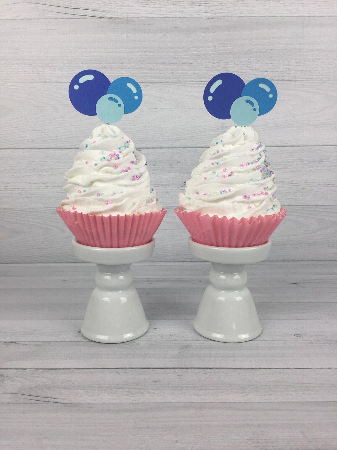 Bubbles Cupcake Toppers Bubble Birthday Boy Bubble Party Etsy