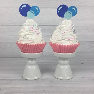 Bubbles Cupcake Toppers Bubble Birthday Boy Bubble Party Ocean Bubbles Bubble Toppers Bubble Party Decor Choose Your Colors image 6