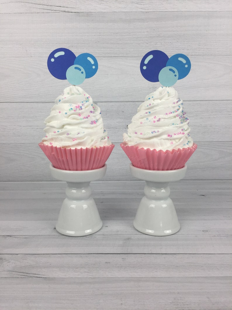 Bubbles Cupcake Toppers Bubble Birthday Boy Bubble Party Ocean Bubbles Bubble Toppers Bubble Party Decor Choose Your Colors image 6