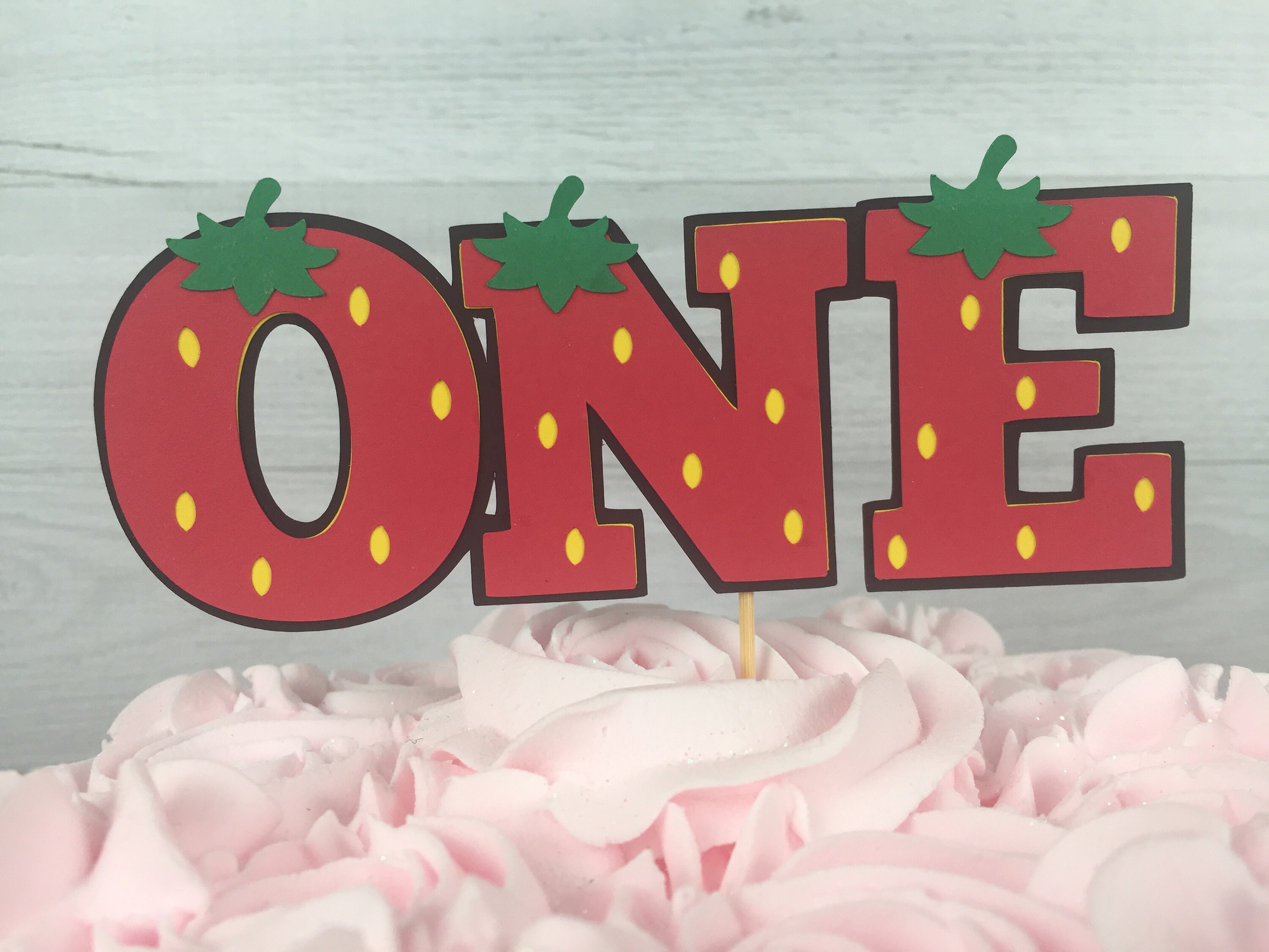 STRAWBERRY Cake Topper Strawberry One Topper Berry Etsy