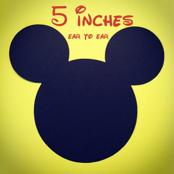 5 INCH - 30 Mickey Mouse die cut - Black - party decor, scrapbooking, gift tags, DIY craft projects Il_570xn
