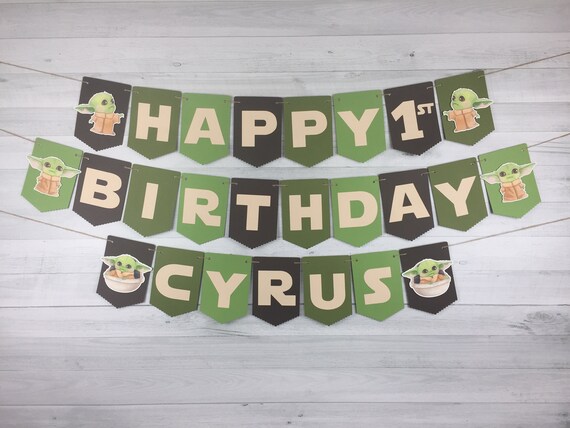 Baby Alien Child Banner - Space Baby Birthday Banner - Alien Party Decor -Space Wars Birthday- Personalized Banner -The Child Birthday Decor Il_570xn