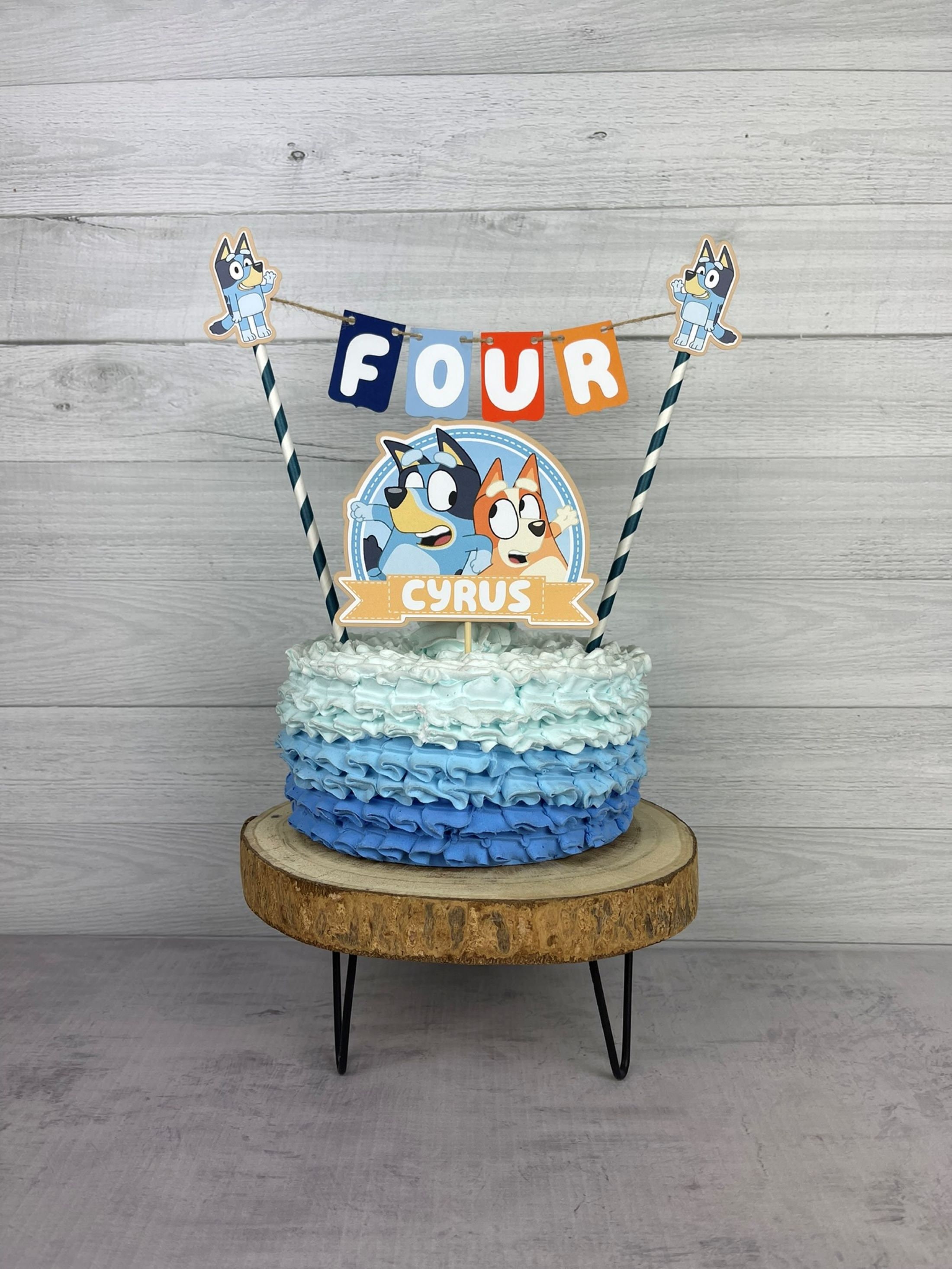 Blue Dog Cake Topper