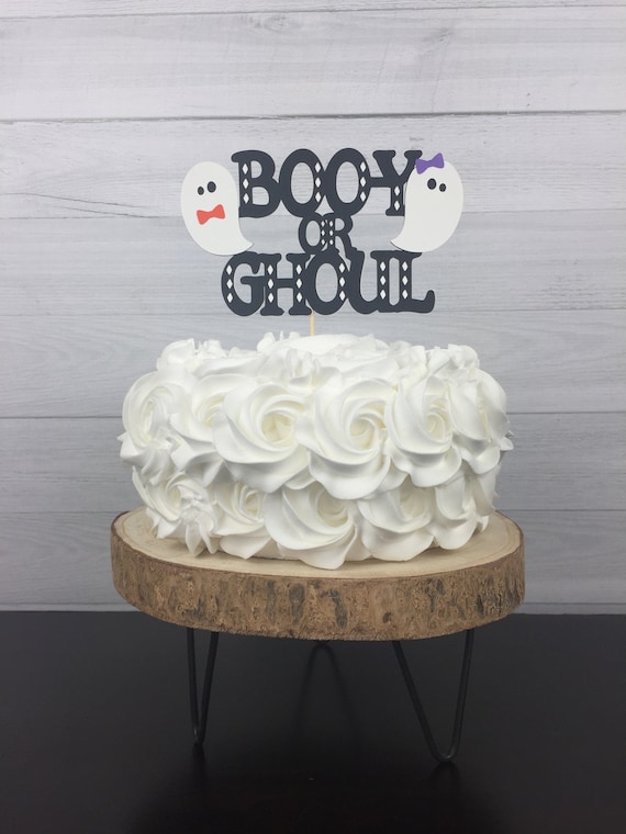 HALLOWEEN Gender Reveal Cake Topper - Boo-y or Ghoul Cake Topper - Halloween Baby Shower - Boy or Girl Cake Topper - Ghost Baby Shower Decor Il_570xn