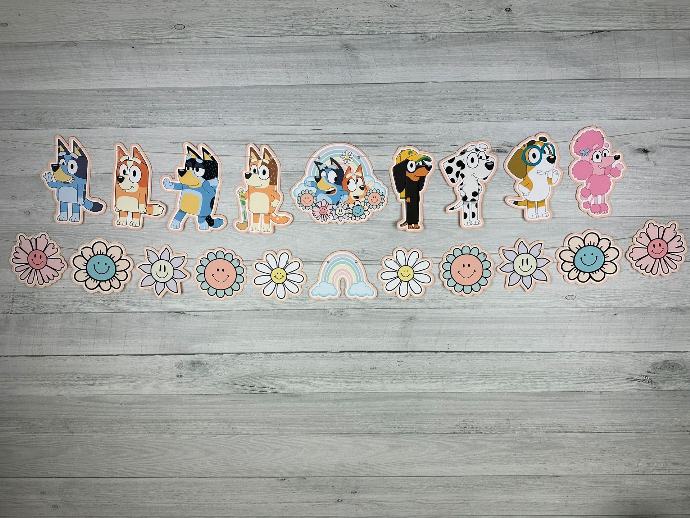 Girly Blue Dog & Friends Garland