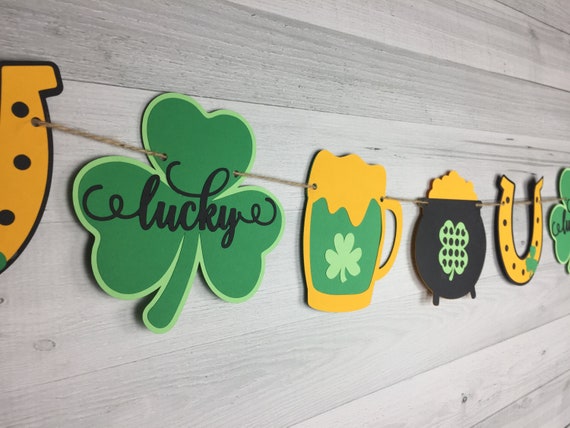 St. Patrick's Day Garland - St. Patty's Day Decor - St Patricks Day Party - Clover Garland - Beer Garland - Lucky Horseshoe - Irish Birthday Il_570xn