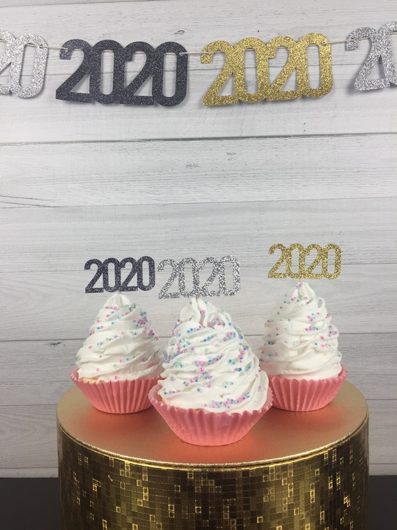 2020 Cupcake Toppers - New Years Eve Party - 2020 Graduation Party - Retirement Party - Year Cupcake Toppers - Donut Toppers - Food Picks Il_570xn