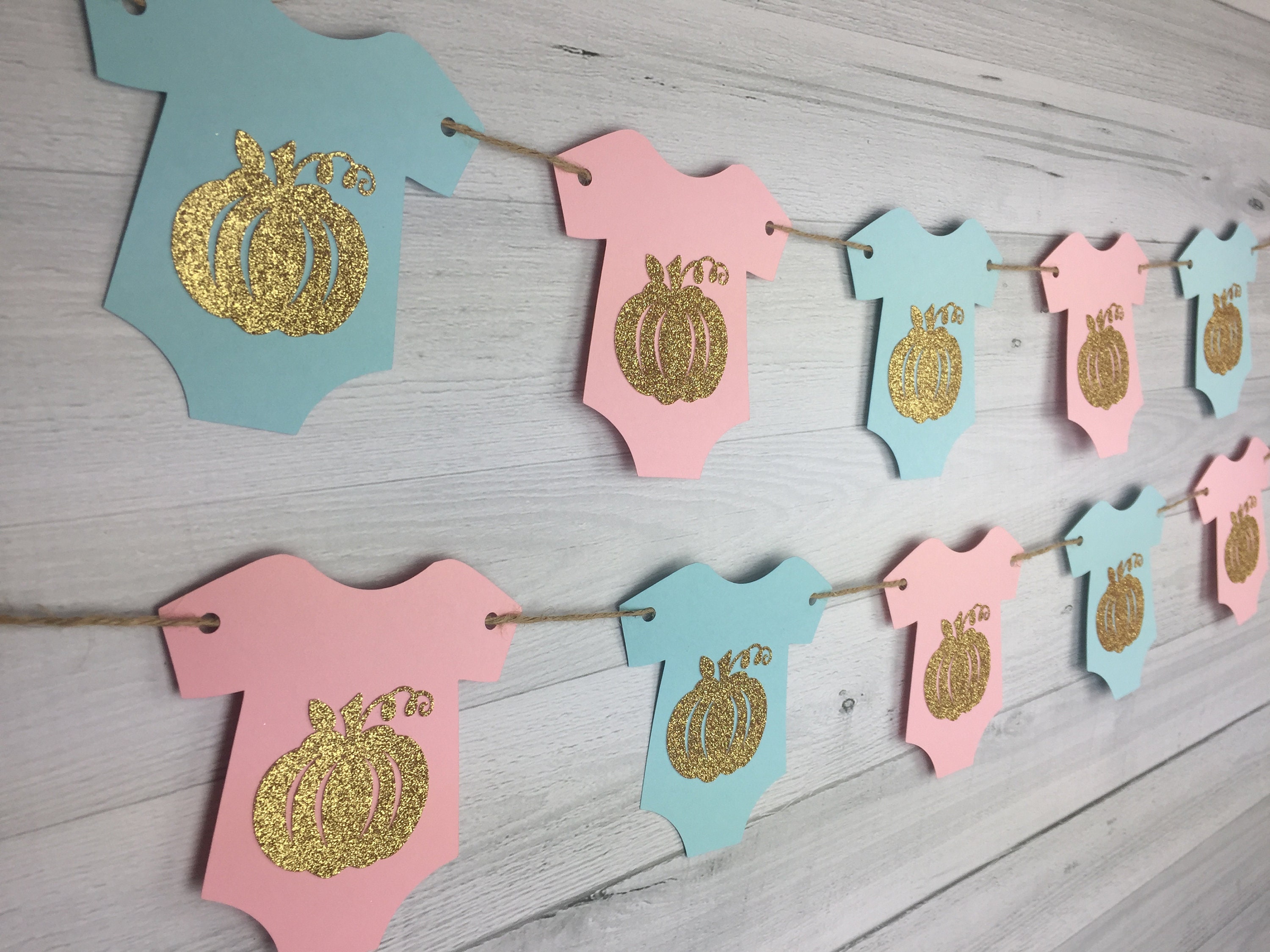 Pumpkin Baby Shower Garland Little Pumpkin Baby Onesie Etsy
