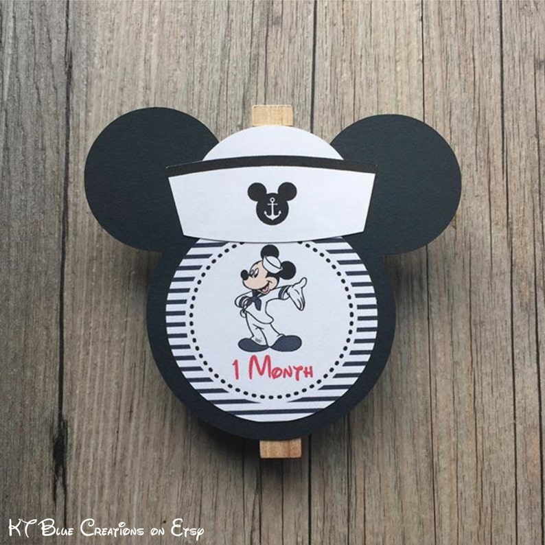 Mickey Mouse Sailor First Year Photo Clips First Year Banner Nautical Mickey Theme Sailor Mickey Banner Mickey Photo Banner