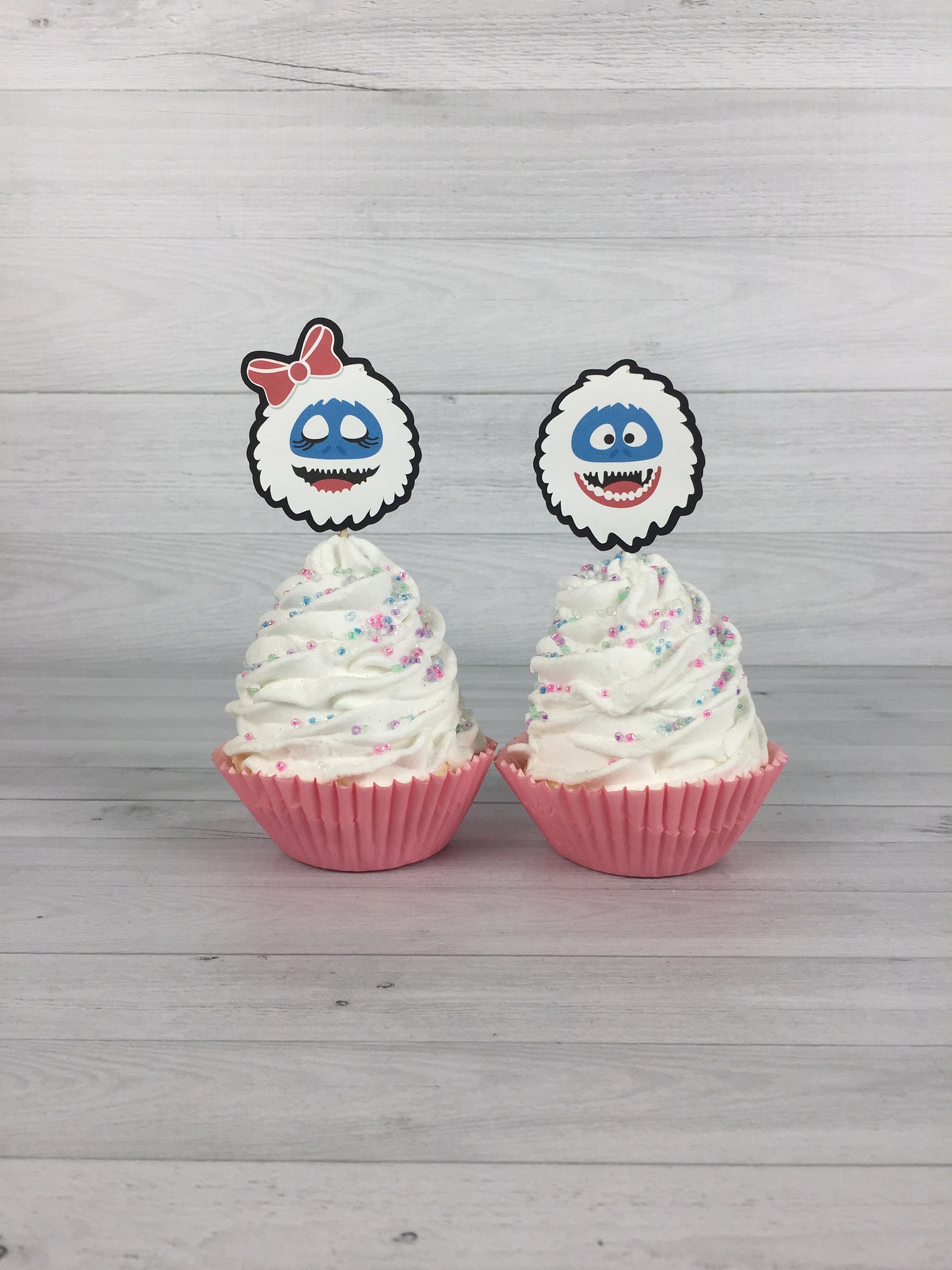 Yeti Cupcake Toppers yeti Gender Reveal Shower boy Yeti Etsy