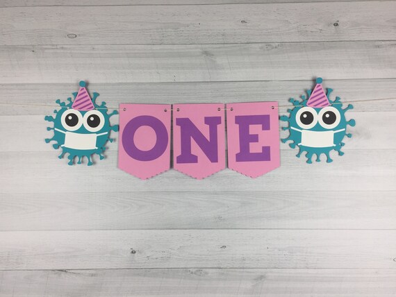 Quarantine Highchair Banner - Quarantine Birthday - One/Two Banner - Quarantine Party - Virus Banner - Quaronetine Party - Quarantwo Banner Il_570xn