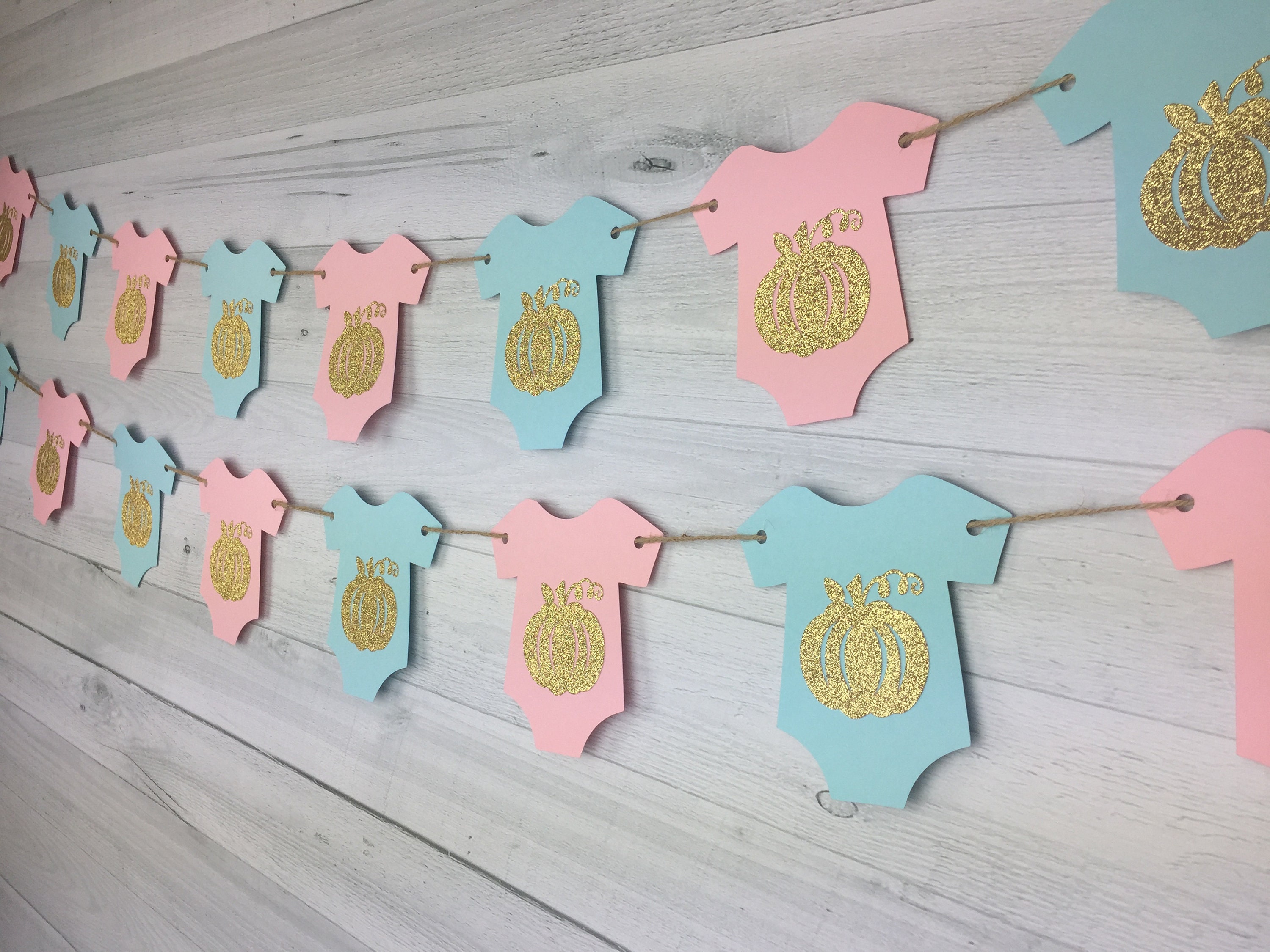 Pumpkin Baby Shower Garland Little Pumpkin Baby Onesie Etsy