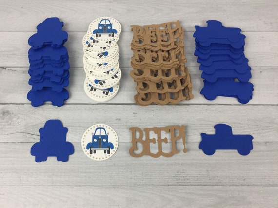 Blue Truck Confetti - Blue Truck Die Cuts - 120 pieces - Confetti - Table Scatter - Farm Truck Birthday - Blue Truck Confetti Il_570xn