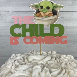 The Child Is Coming Girl Cake Topper Baby Alien Child Baby Shower The Child Cake Topper Baby Shower Cake Topper The Child Baby Shower image 4