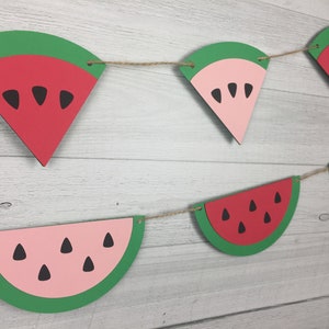 WATERMELON Garland - One In A Melon Birthday - Watermelon Banner - Watermelon Slice Garland - Baby Shower - Watermelon Wedges- Choose Colors