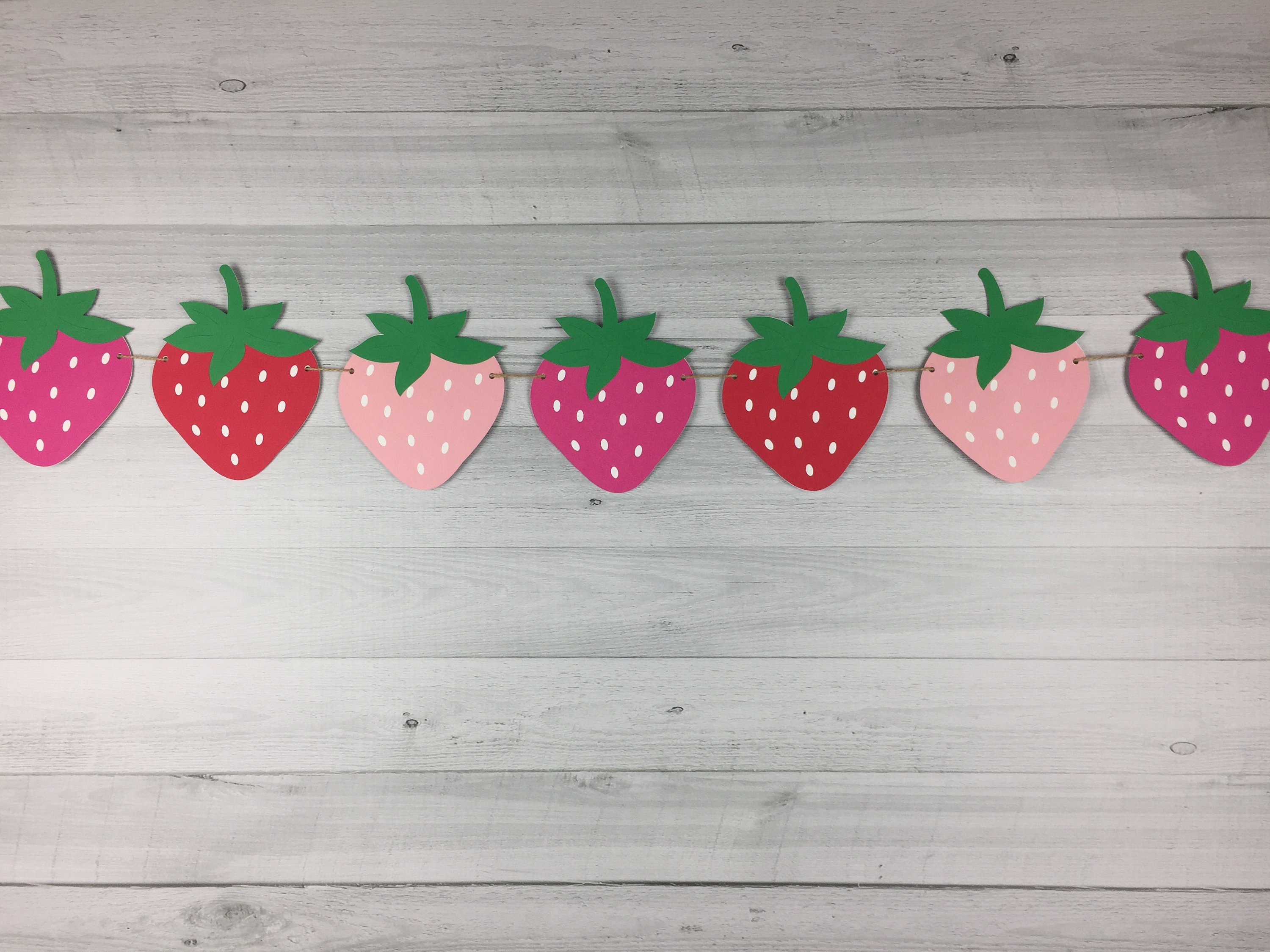 Strawberry Garland Strawberry Birthday Berry Banner Etsy India